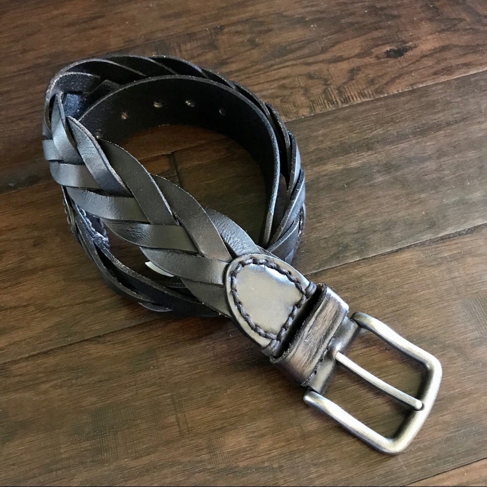 Abercrombie & Fitch Wide Braided Leather Belt